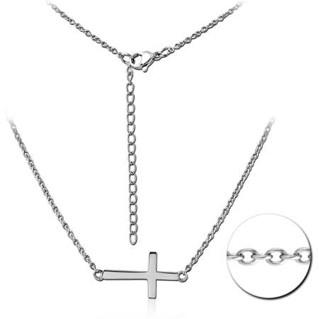 SURGICAL STEEL NECKLACE WITH PENDANT - CROSS