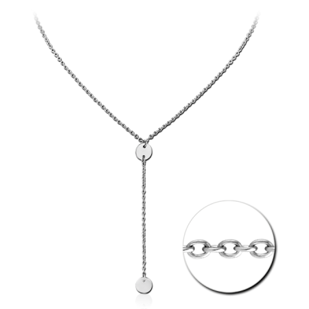SURGICAL STEEL NECKLACE WITH PENDANT - DISKS