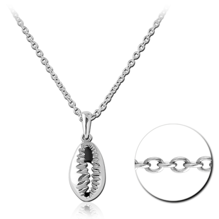 SURGICAL STEEL NECKLACE WITH PENDANT - SHELL