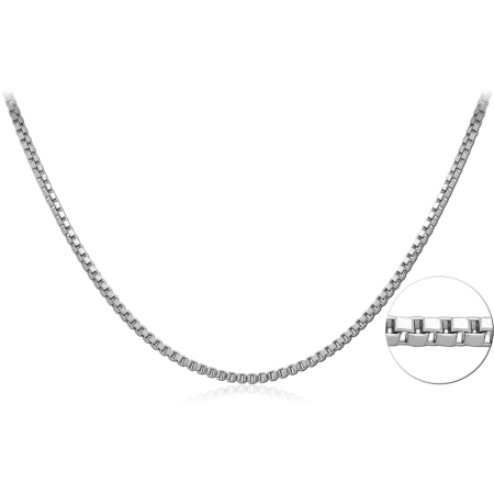 SURGICAL STEEL ADJUSTABLE NECKLACE SQUARE 1.5 BOX CHAIN