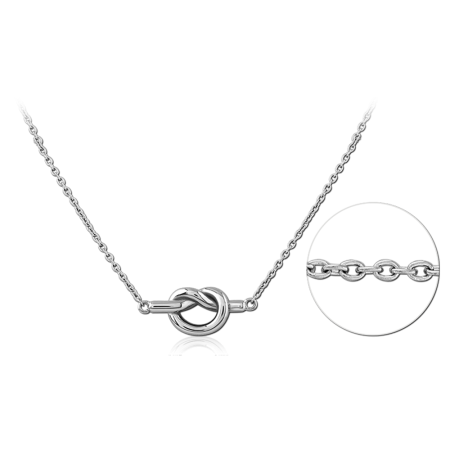 316L SURGICAL STEEL NECKLACE KNOT AND BAR TOGGLE STYLE PENDANT CENTERPIECE
