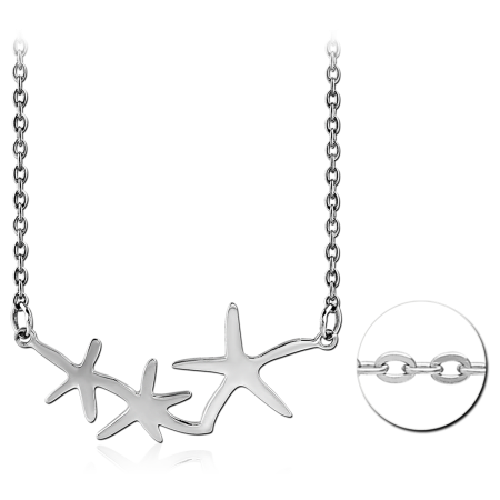 STERLING SILVER 925 NECKLACE WITH PENDANT - THREE STARFISH