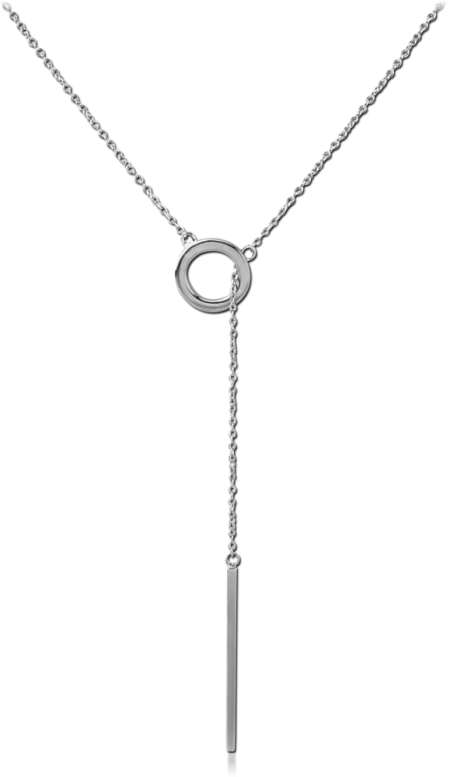 STERLING SILVER 925 NECKLACE WITH PENDANT - CIRCLE AND BAR