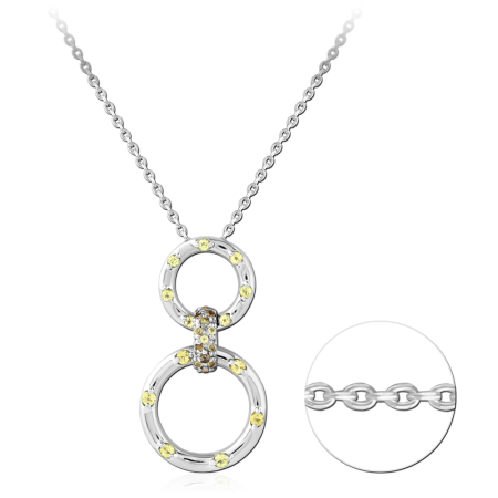 STERLING SILVER 925 JEWELED NECKLACE WITH PENDANT
