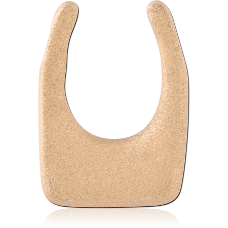 GOLD PVD 18K COATED SURGICAL STEEL PENDANT TEXTURED U SHAPE