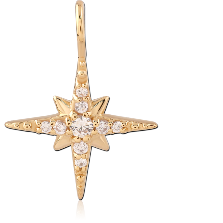 STERLING SILVER 925 18K GOLD PLATED JEWELED PENDANT
