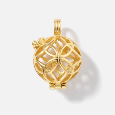 316L GOLD PVD COATED SURGICAL STEEL PENDANT - BALL LOCKET