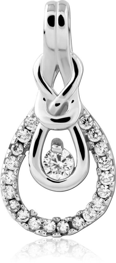 STERLING SILVER 925 PENDANT PAVE TEARDROP HALO WITH CENTER GEM