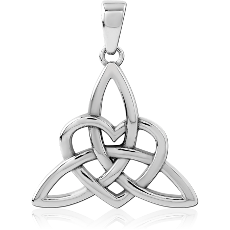 316L SURGICAL STEEL PENDANT CELTIC TRINITY KNOT WITH HEART