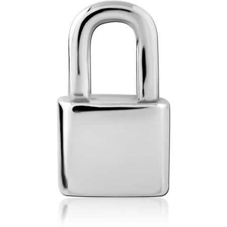 316L SURGICAL STEEL PENDANT POLISHED PADLOCK LOCK CHARM MINIMALIST DESIGN