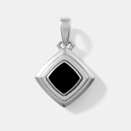SURGICAL STEEL PENDANT DOUBLE DIAMOND OUTLINE GEOMETRIC OPEN FRAME DESIGN