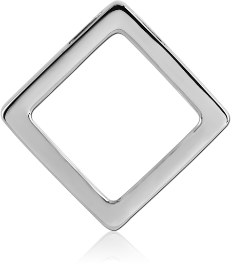 316L SURGICAL STEEL PENDANT POLISHED OPEN DIAMOND OUTLINE GEOMETRIC CHARM DESIGN