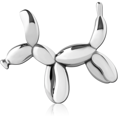 316L SURGICAL STEEL PENDANT BALLOON DOG SCULPTED FIGURE POLISHED FINISH DESIGN