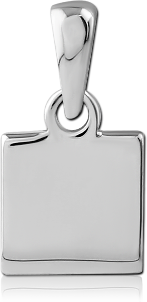 316L SURGICAL STEEL PENDANT PLAIN SQUARE TAG BLANK PLATE POLISHED FINISH