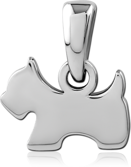 316L SURGICAL STEEL PENDANT DOG SILHOUETTE POLISHED CHARM STYLE FIGURE DESIGN