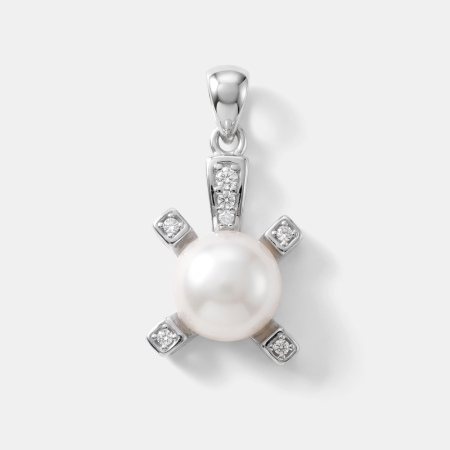 STERLING SILVER 925 PENDANT PEARL STAR WITH GEM ACCENTS