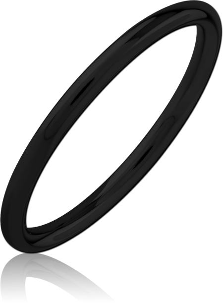 BLACK PVD COATED SURGICAL STEEL RING SLIM PLAIN BAND DESIGN