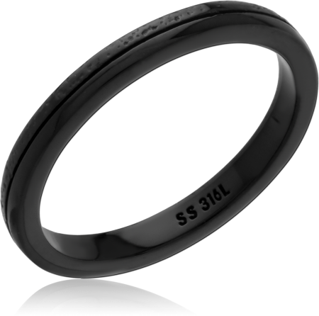 BLACK PVD COATED SURGICAL STEEL RING
