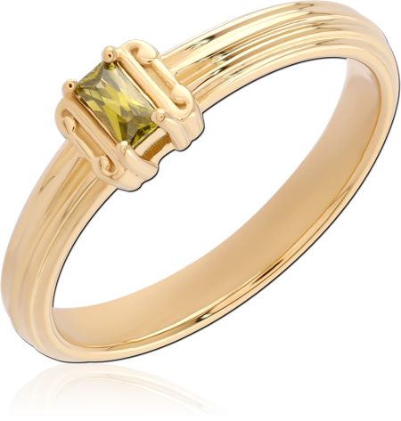 GOLD PLATED 14K STERLING SILVER 925 RING PRINCESS CUT GEM