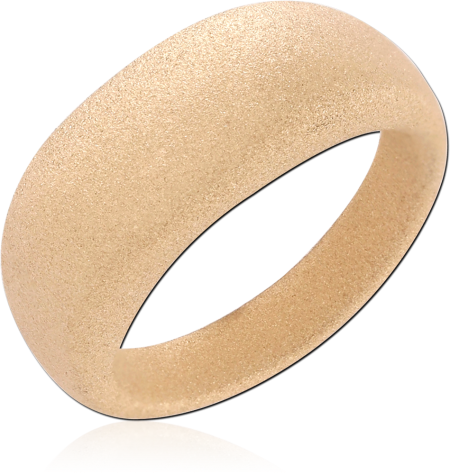 GOLD PVD 18K COATED SURGICAL STEEL RING MATTE SANDBLASTED BAND