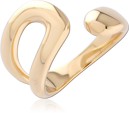 GOLD PVD 18K COATED SURGICAL STEEL RING OPEN ABSTRACT LOOP