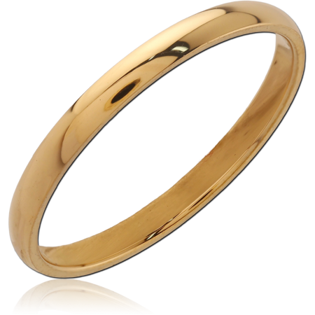 316L GOLD PVD 18K COATED SURGICAL STEEL RING SMOOTH POLISHED BAND