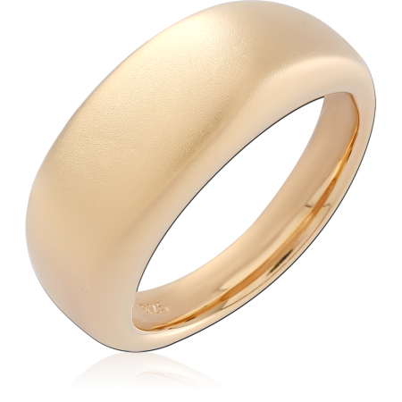 GOLD PLATED 18K STERLING SILVER 925 RING MATTE WIDE DOMED BAND