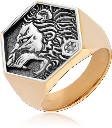 STERLING SILVER 925 18K GOLD PLATED AND RHODIUM PLATED JEWELED RING