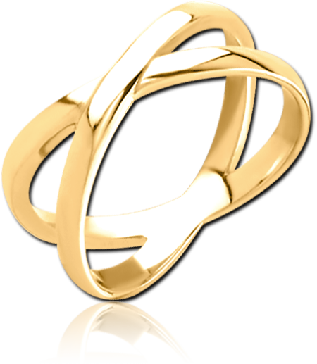 GOLD PVD COATED SURGICAL STEEL STACKED RING