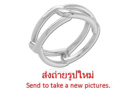 316L PLATINUM PVD COATED SURGICAL STEEL RING INTERLOCKING LINK BAND