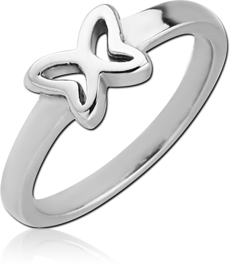 316L SURGICAL STEEL RING - BUTTERFLY