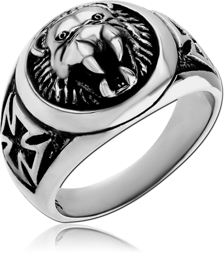 SURGICAL STEEL RING - LION