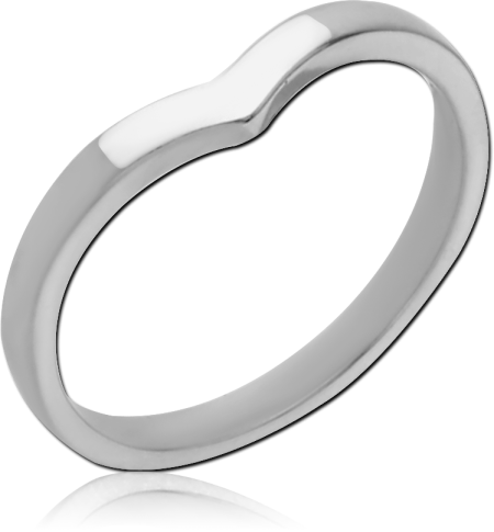 316L SURGICAL STEEL RING SLIM CURVED CONTOUR BAND SIMPLE MINIMAL DESIGN