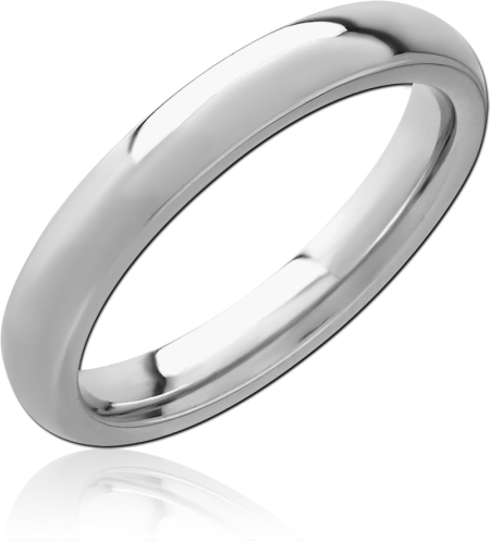 316L SURGICAL STEEL RING CLASSIC DOMED BAND POLISHED FINISH SIMPLE DESIGN