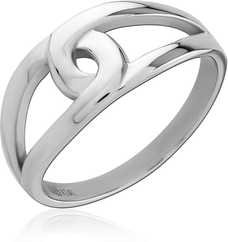 316L SURGICAL STEEL RING ABSTRACT OPENWORK LOOP BAND POLISHED MINIMALIST DESIGN