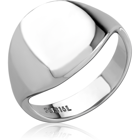 316L SURGICAL STEEL SIGNET RING POLISHED SQUARE TOP