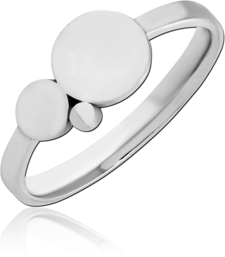 316L SURGICAL STEEL RING TRIPLE DISC CLUSTER