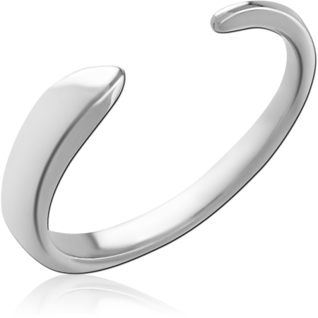 316L SURGICAL STEEL OPEN RING MINIMALIST BYPASS BAND SMOOTH POLISHED FINISH