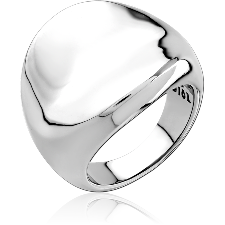 316L SURGICAL STEEL RING HIGH DOME SIGNET BAND POLISHED MIRROR FINISH