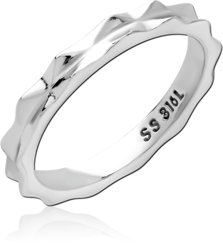 316L SURGICAL STEEL RING WAVY EDGE BAND
