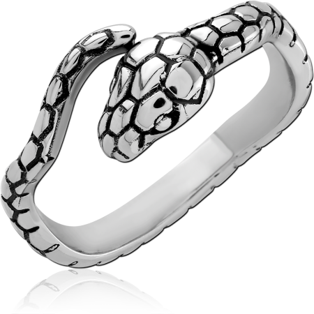 316L SURGICAL STEEL RING COILED SNAKE PATTERN BAND