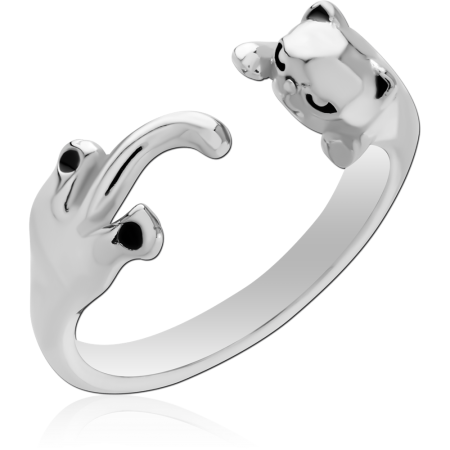 316L SURGICAL STEEL RING OPEN CAT HUG DESIGN