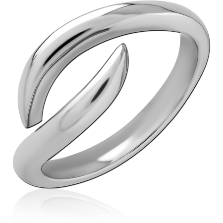 316L SURGICAL STEEL RING OPEN BYPASS WRAP WITH TAPERED ENDS