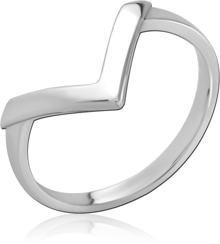 316L SURGICAL STEEL RING SIMPLE CHEVRON V BAND