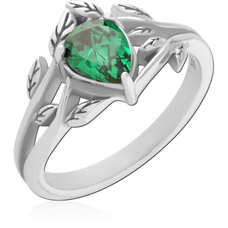 316L SURGICAL STEEL RING SQUARE CLEAR GEM WITH PAVE BAND