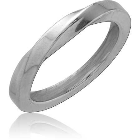 316L SURGICAL STEEL RING SLIM WAVY MINIMALIST BAND POLISHED FINISH