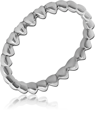 316L SURGICAL STEEL RING BEADED BAND ALL AROUND STACKING STYLE
