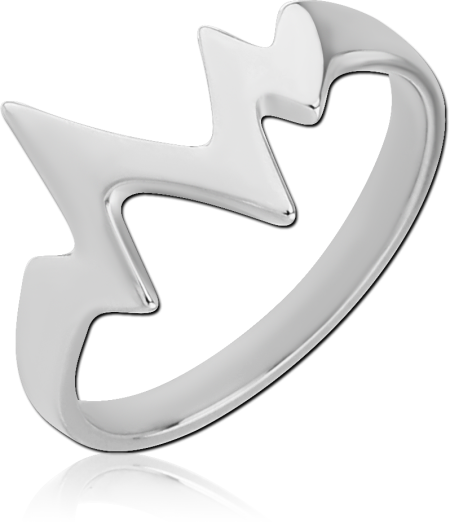 316L SURGICAL STEEL RING PULSE WAVE ZIGZAG DESIGN BAND
