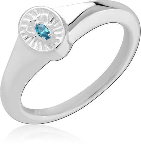 STERLING SILVER 925 RING TEXTURED BEZEL SIGNET WITH BLUE OVAL GEM