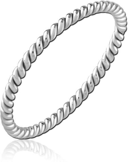 316L SURGICAL STEEL RING TWISTED ROPE BAND